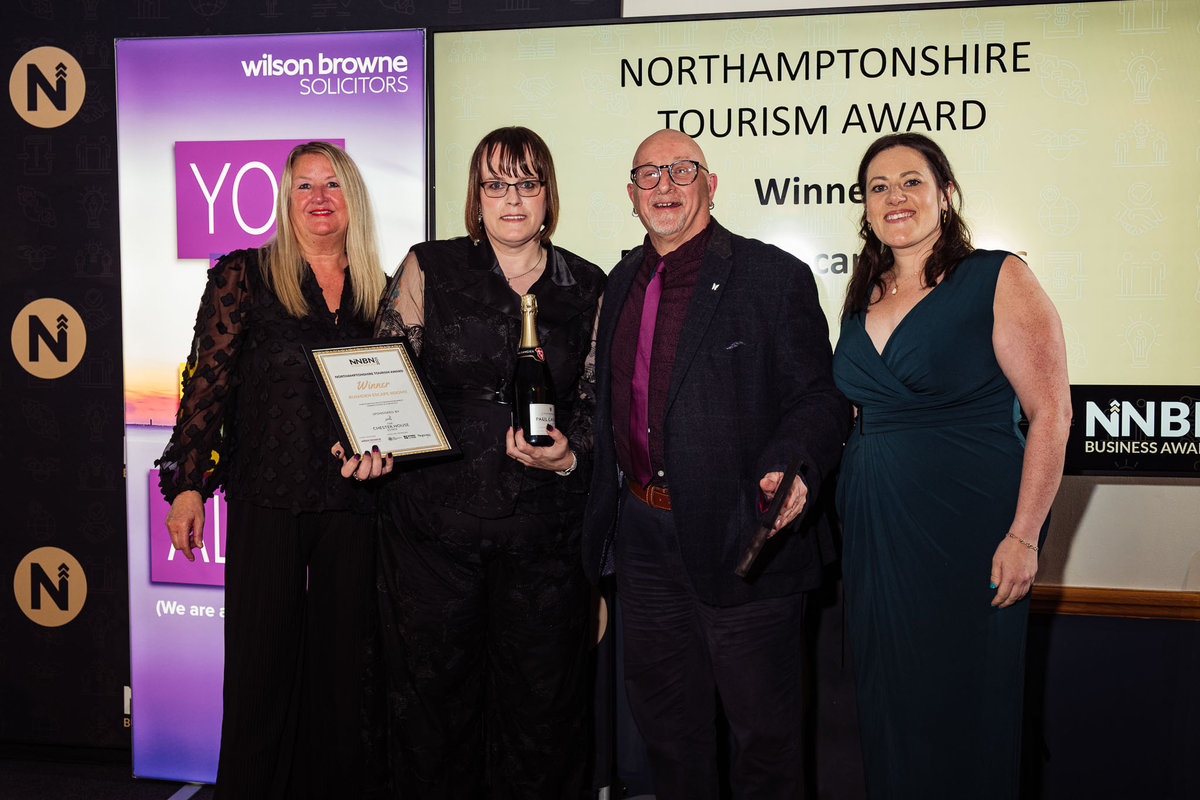 Rushden Escape Rooms win the prestigious NNBN Tourism Award Rushden Escape Rooms win the prestigious NNBN Tourism Award